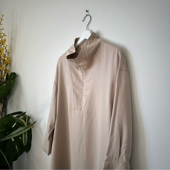 NWT COS Lyocell Utility Long Sleeve Dress in Beige Size 12 - Picture 7 of 10